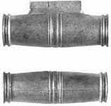 Ramrod pipe, steel, forward with pin lug, double ring, for 3/8" ramrod